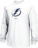NHL Tampa Bay Lightning Men's Jersey Crest Long Sleeve Tee, Large, White