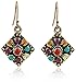 Eternity J. Women Vintage Earrings Retro Ethnic Colorful Squrare Rhinestone Drop Bohemian Dangle Earring