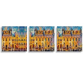 3 Piece Canvas Wall Art for Living Room Bedroom Home Artwork Romantic Autumn Scenery Paintings Ready to Hang - 12"x12"x3 Panels
