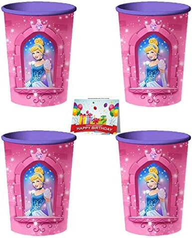 Disney Princesses Plastic Reusable 16 Ounce Cups Pack of 4