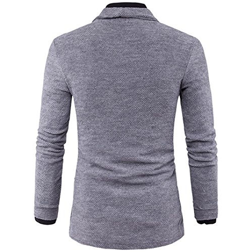 image for Sinzelimin Winter Autumn Mens Sweater Suit Slim Fit Knit Cardigan Soli