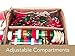 Covermates Keepsakes Gift Wrap Organizer - Holds up to 25 Rolls - Heavy Duty - Accessory Trays with Adjustable Compartments - Mesh Pocket - Holiday Storage, Red