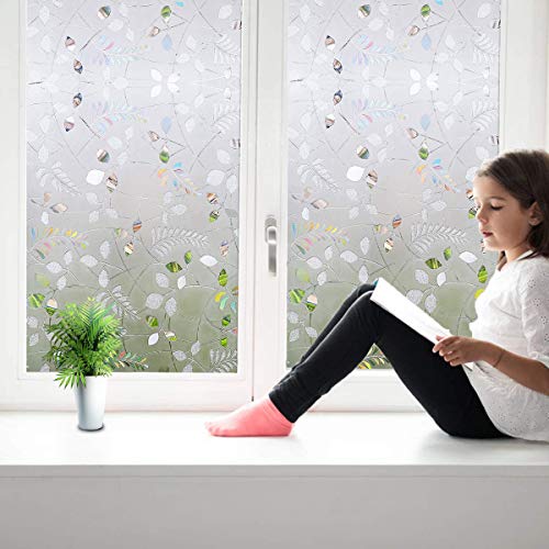 Myir JUN Privacy Window Film, Frosted Window Stickers Static Cling