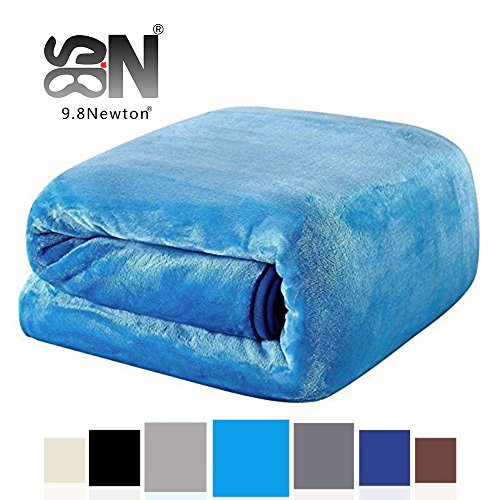 9.8 Newton Bed Blankets Queen Size Weighted Blanket, Blue, 60 80 22