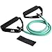 REEHUT Single Resistance Band Exercise Tube with Handle, Door Anchor and Manual, for Resistance Training, Physical Therapy, Home Workouts, Fitness, Pilates, Boxing Strength Training - Green