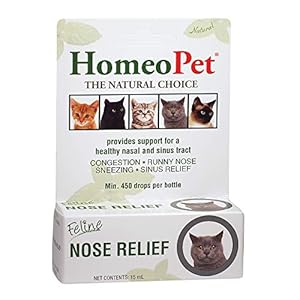 HomeoPet FELINE NOSE RELIEF - 100% Natural Pet Medicine. Support for a healthy nasal and sinus tract. Runny nose, watery…