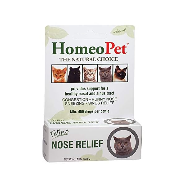 HomeoPet FELINE NOSE RELIEF - 100% Natural Pet Medicine. Support for a healthy nasal and sinus tract. Runny nose, watery…
