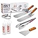 ZEN-T - 8 Piece Grill Griddle BBQ Tool Kit - Heavy Duty Professional Grade Stainless Steel BBQ Tools - Perfect Grilling Utensils for All Your Grilling Needs – Outdoor and Indoor BBQ (Brown)