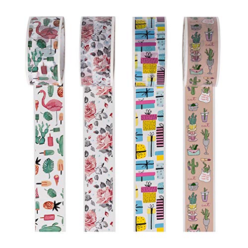 image for RUSPEPA Heavy Duty Packing Tape 4 Design Printed with Gigt Box, Cactus