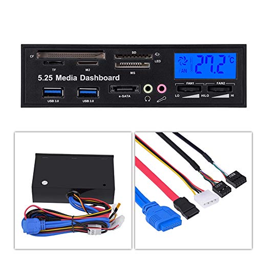 Yosoo Health Gear Media Dashboard 5.25 Inch, Multifuntion Media Dashboard Front Panel 2 USB 3.0