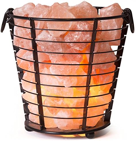 Himalayan Pink Salt Lamp Basket with Cord & Bulb