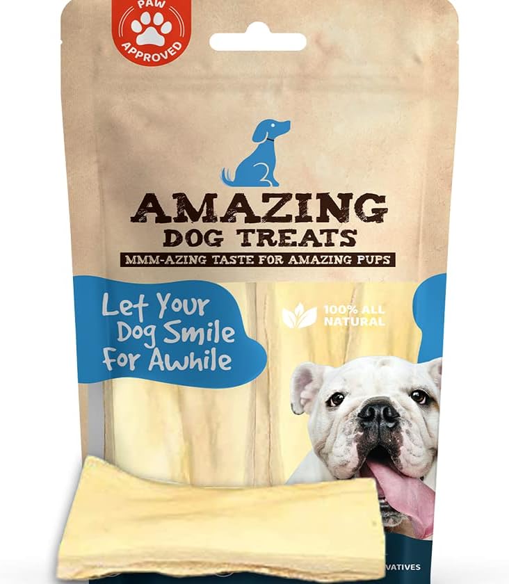 Beef Cheek Strips Premium Dog Chew (6 Inch 12 Pack) NO Odor Thick