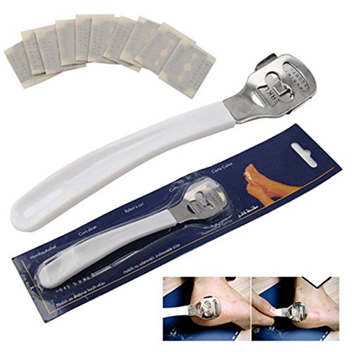 1SET White Callus Corn Hard Skin Remover Shaver Foot Pedicure Kit Feet & Blades