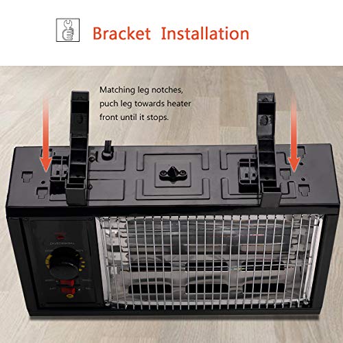 Homeleader ETL Portable Radiant Heater, 1250W/1500W Indoor Space Heater