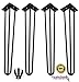 Homeland Hardware 28 Inch Hairpin Legs 1/2 Inch Tick - Satin Black - Leg Protectors, Screws, Set of 4 – Easy to Install - Metal Legs - Desk Legs - Furniture Legs - Mid Century Modern
