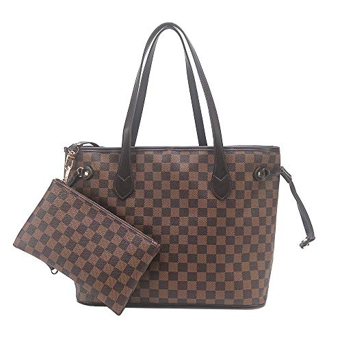 Fashion Women Shoulder Bags & Totes Purse with Inner Pouch,classic Handbagsï¼ˆBrown Inside Cherryï¼‰