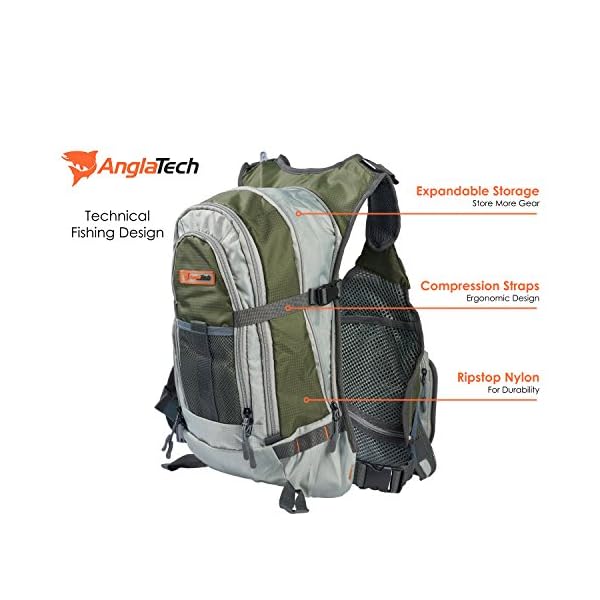 Fly-Fishing-Backpack-and-Vest-Combo-by-AnglaTech-with-15-Liter-Hydration-Water-Bladder-for-Men-and-Women-Adjustable-Breathable-Back-Pack-Packs-Gear-and-Vests-for-FlyFishing-2016-Design