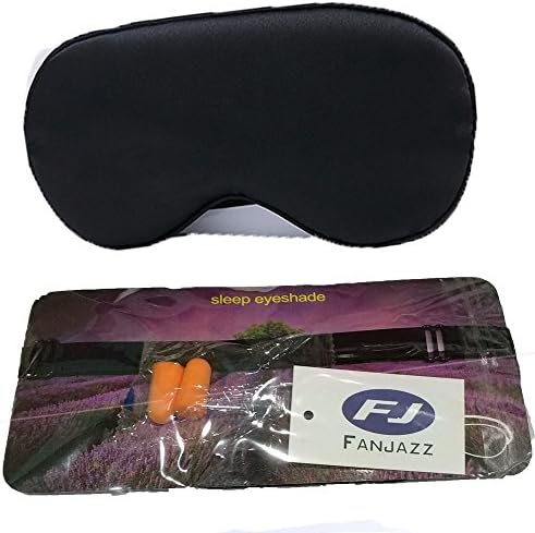 FanJazz Sleep Eye Mask 100% Natural Silk Sleeping Eye Mask For A Full Night's Sleep | Comfortable & Super Soft Eye Mask With Adjustable Strap | Black