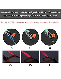 Localizador de fallos de fibra óptica, de fibra óptica, 30 mW, con conector universal de 0.098 in para conector FC SC ST