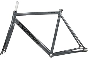 BSFHQS 700C Fixed Gear Bike Frameset 49CM 52CM 55CM 58CM Aluminum Alloy Racing Track Bike Frame C Brake Bike Frame Quick Release Frame 100/120mm QR(Cement Gray,52cm)
