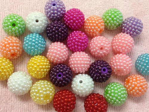 10pc 20mm Acrylic Berry Gumball Chunky Bubblegum Beads Bracelet Earrings Neck...
