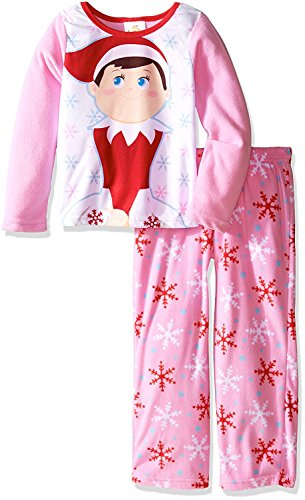 Elf on the Shelf Girls' Little Girls' 2-Piece Fleece Pajama Set, Pink, 6