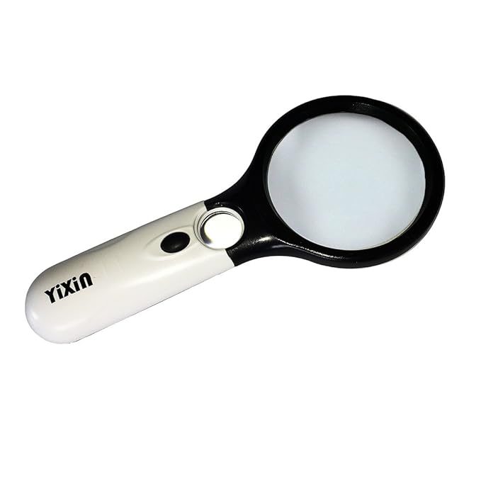 YIXIN 10x 20x 3 LED Light Reading Hand Held Magnifier Magnifying Glass