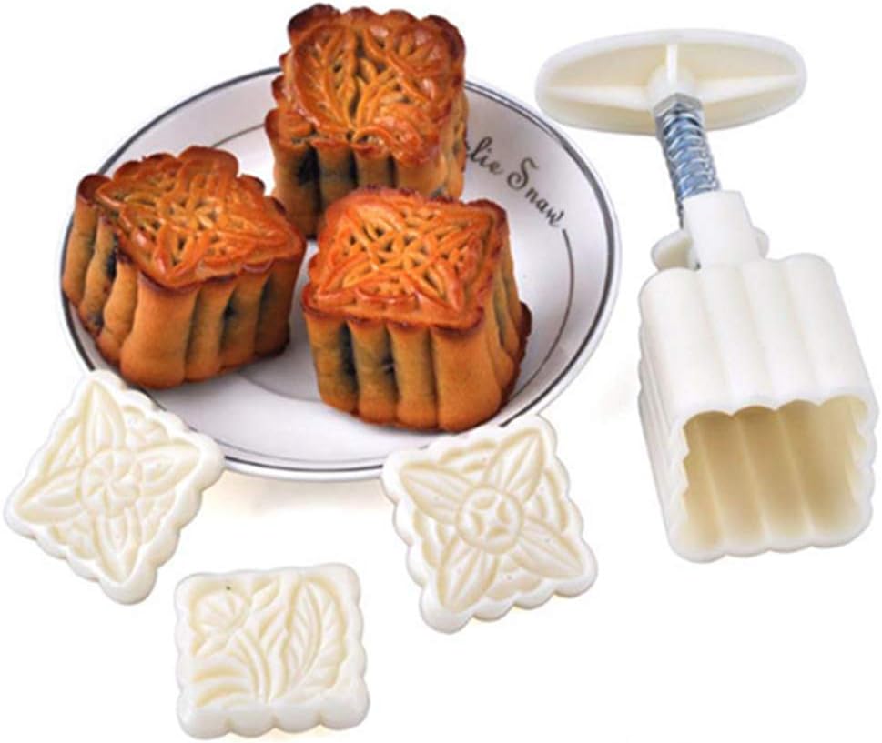 powerking Cookie Stamps, Cookie Presses, Moon Cake Mold, DIY Decoration Hand Press Cutter for Party Home Hotel (4 Sets - Image 3