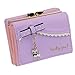 ETIAL Womens Faux Leather Cute Kitty Bowknot Small Wallet Coin Card Holder Purple