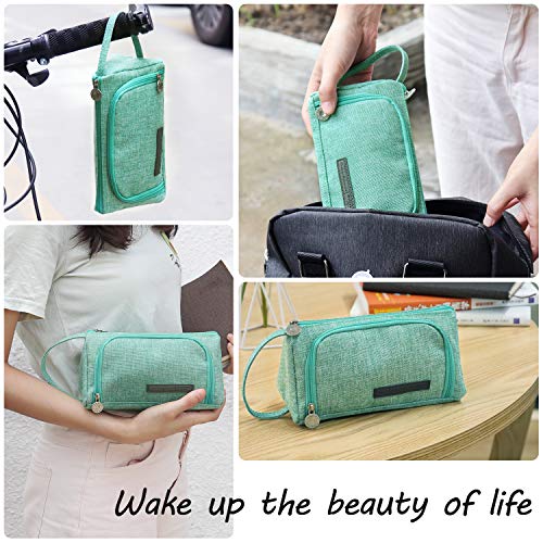 Mokani Pencil Case, Big Capacity Pencil Pen Pouch with Handle, Stationery Bag Supplies Box for Student Office College Middle School High School, Green