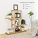 SONGMICS Bamboo Wood Plant Stand Shelf Flower Pots Holder Display Rack Utility Shelving Unit Storage Rack for Living Room Balcony Hallway Bathroom Natural BCB91N