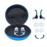 Lucco Silicone Surfing Swimming Ear Plugs Earplugs - Let Sound in Water out Waterproof Earplugs with Large/Middle/Small Size for Water Athletes (Adults and Kids) - Blue