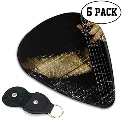 Guitarist Playing Joy Music in The Dark Ultra Thin 0.46 Med 0.71 Thick 0.96mm 6 Pieces Each Base Prime Celluloid Ivory Jazz Mandolin Bass Ukelele Plectrum Guitar Pick Pouch Display