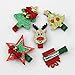 QtGirl 10 Pcs Christmas Toddler Baby Kids Girls Hairpins Xmas Party Glitter Hair Clips Barrettes