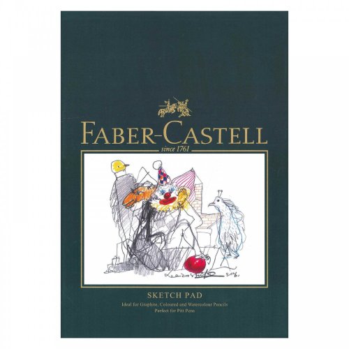 Faber-Castell Art & Graphic Sketch Pad, A4, Acid Free Gummed Paper Pad, 160 GSM, 40 Sheets for Graphite, Pencil, Coloured and Watercolour Pencils, Charcoal, Pitt Pens, Arts, Craft, Home and School