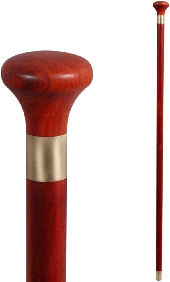 jiaminmin Cane Rosewood Wood Round Classic Crutches Mountaineering Walker