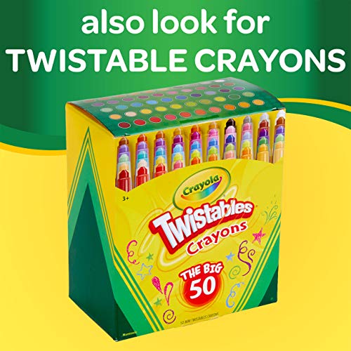 Crayola Twistables Colored Pencil Set (50ct), No Sharpen Colored Pencils For Kids, Kids Art