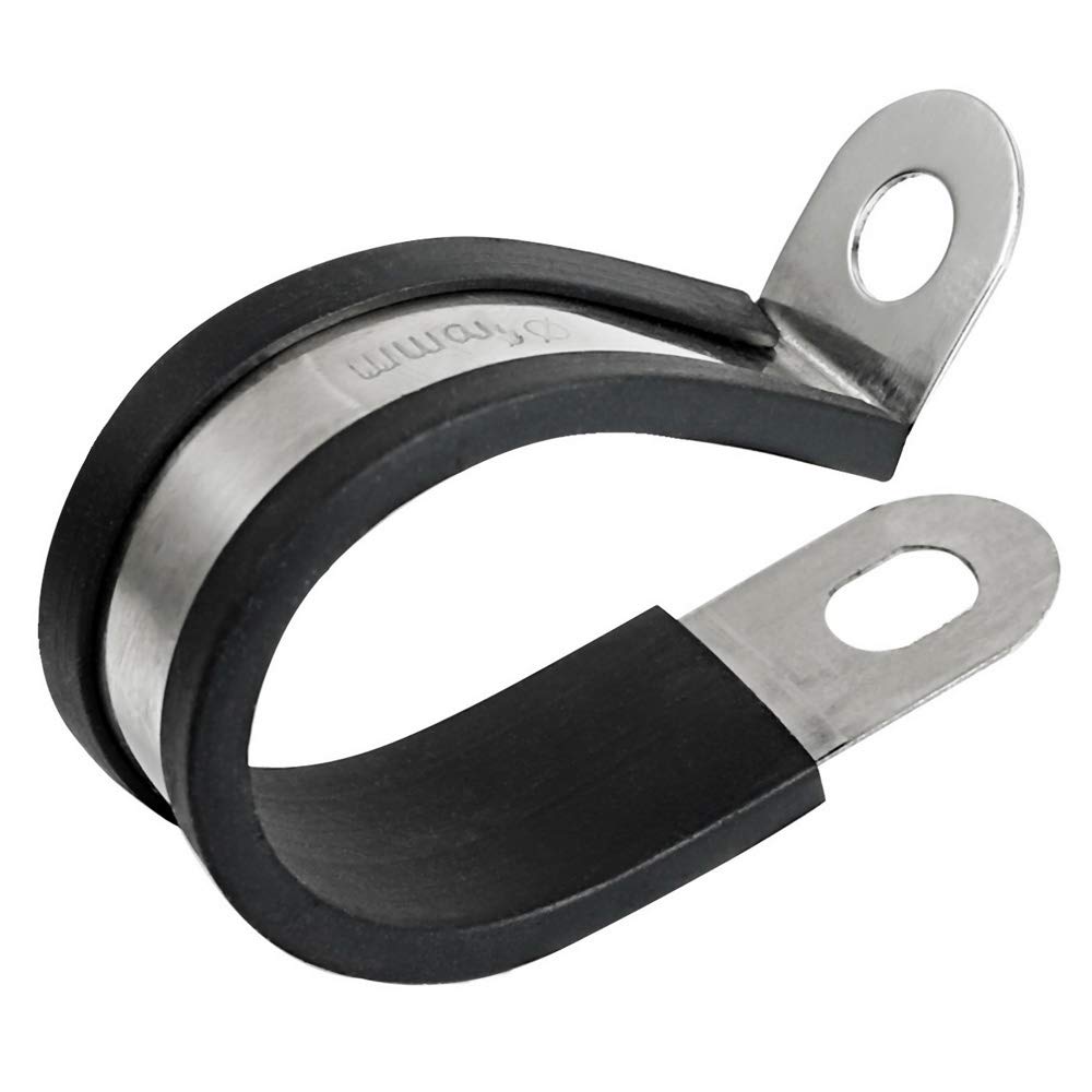 12pcs Φ25mm 1' inch Cable Clamps Cushion Clamps Stainless Steel Fuel