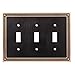 Franklin Brass W35066-VBC-C Classic Beaded Triple Toggle Switch Wall Plate / Switch Plate / Cover, Bronze with Copper Highlights