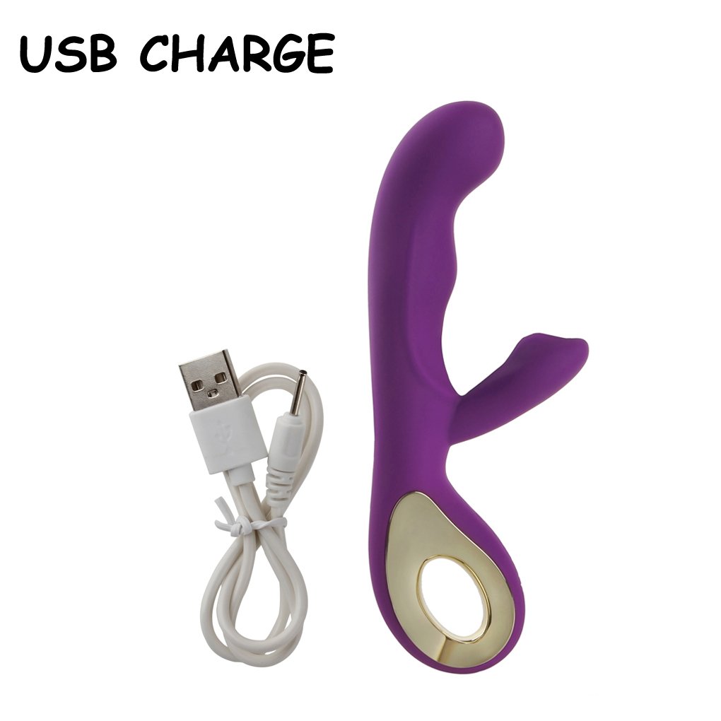 G Spot Rabbit Vibrator Clitoris Stimulation, EVERFUN Waterproof Dildo Vibrator Clit Stimulator with 10 Vibration Modes Quiet Dual Motor for Women Rechargeable (Purple)