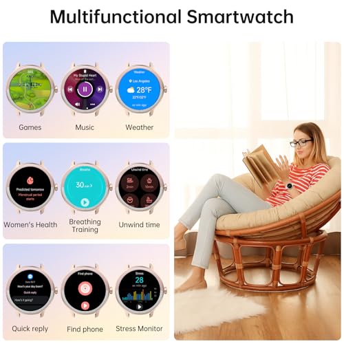 Smart Watch for Women Men(Answer/Make Calls), Fitness Tracker Built-in AI Voice, 1.27" HD Smartwatch with Heart Rate/Sleep/Step/SpO2 Monitor, 100+ Sports Modes, IP68 Waterproof Watch for Android iOS
