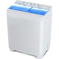 KUPPET Portable Washing Machine, Compact Twin Tub Washer and Spin Dryer Combo for Apartment, Dorms, RVs, Camping, 17lbs