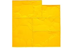 BonWay 12-941 24-Inch by 24-Inch Ashlar Cut Stone Urethane Floppy Mat, Yellow
