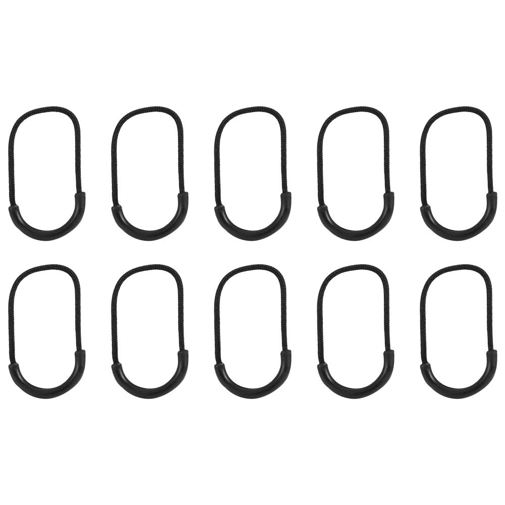 Alomejor 10pcs/bag Zipper Pulls Cord Smile-Style Rope Clip Buckle For Clothing Backpacks Jackets Traveling Cases Luggage Purses Handbags