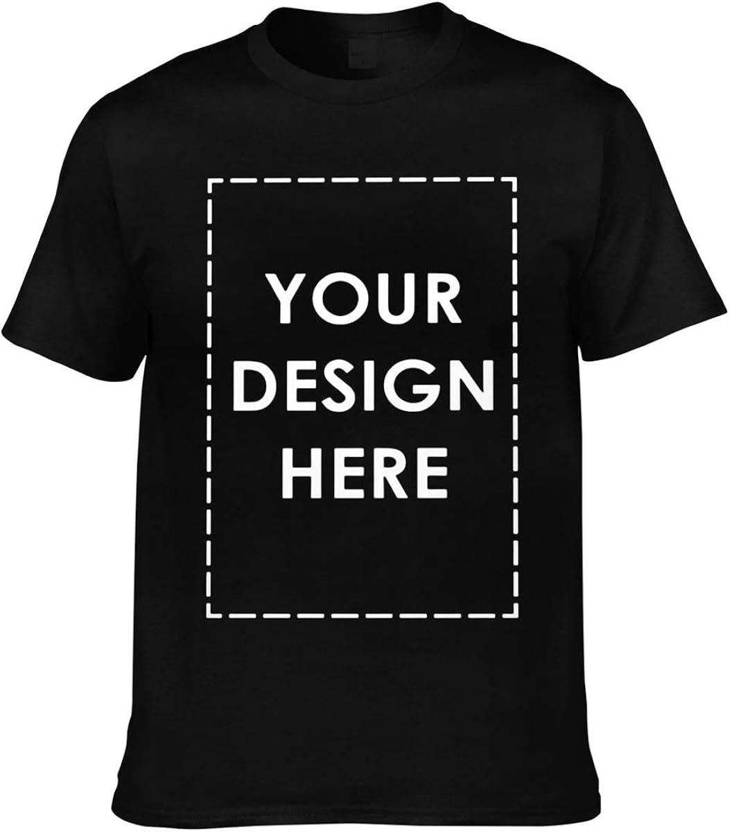 Amazon.com: Men Custom t-Shirt, Front & Back Add Your Own Custom Text Name Personalized Message 