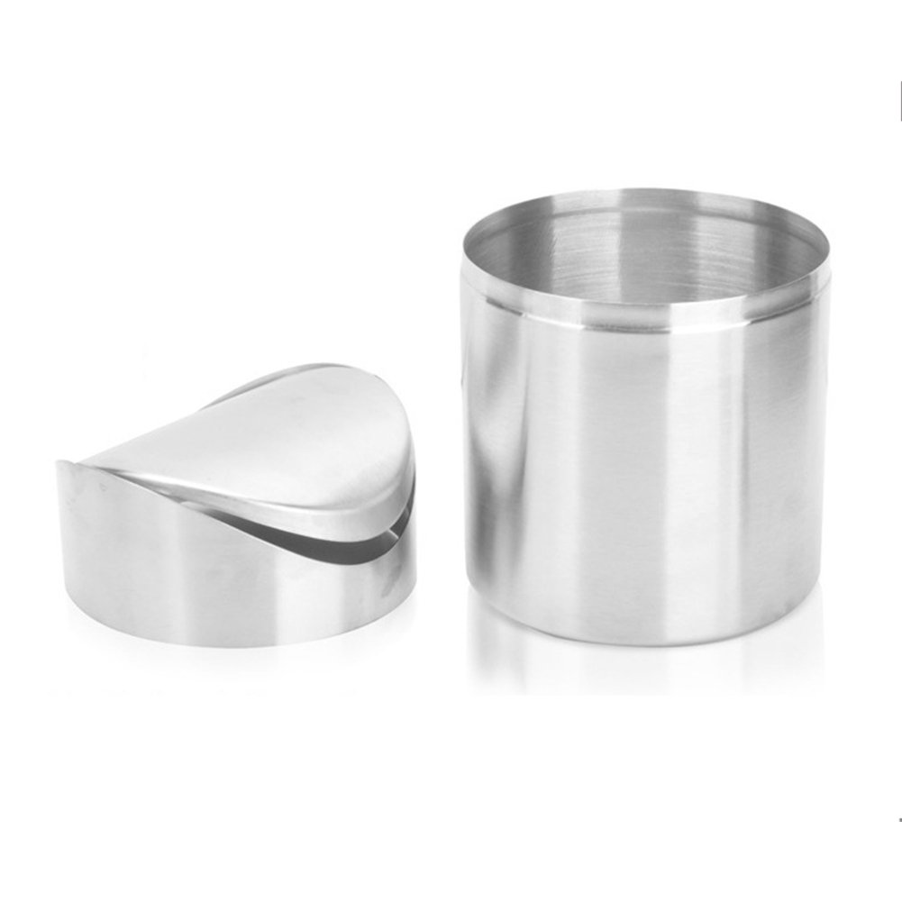 Amteker Mini Countertop Trash Can, Brushed Stainless Steel Table Desk Trash, Swing Top Trash Bin 1.5 L / 0.40 Gal