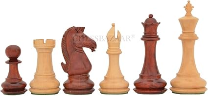 Amazon.com: The Cigar Staunton Series - Piezas de ajedrez de doble peso en madera de bud rosa y caja, 4.3 in: Toys \u0026 Games
