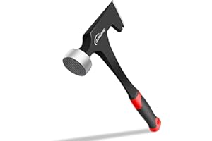 GLOROUSAMC Professional Construction Mason's Hammer – 34oz Drywall Hammer Hatchet – Ergonomic Handle Wall Board Tool with Milled Face– Roofing hammer for Drywall Installation and Demolition (Hammer Hatchet)