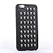 Metal Skull Leather + Silicone Back Cases Covers for Apple iPhone 6 Plus 5.5 Inches Black Soft Metallic Rock Roll Cool Punk Girls Men High Fashion