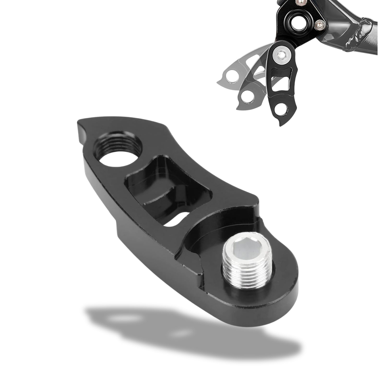 Derailleur Hanger Extender, Bike Frame Tail Hook Extender Gear Hanger Alloy Rear Derailleur Hanger Extension for Mountain Bikes Road Bikes (Black)
